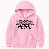 Cheer Mom Cheetah Print Cute Kids Hoodie thumb 0