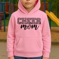 Cheer Mom Cheetah Print Cute Kids Hoodie thumb 2