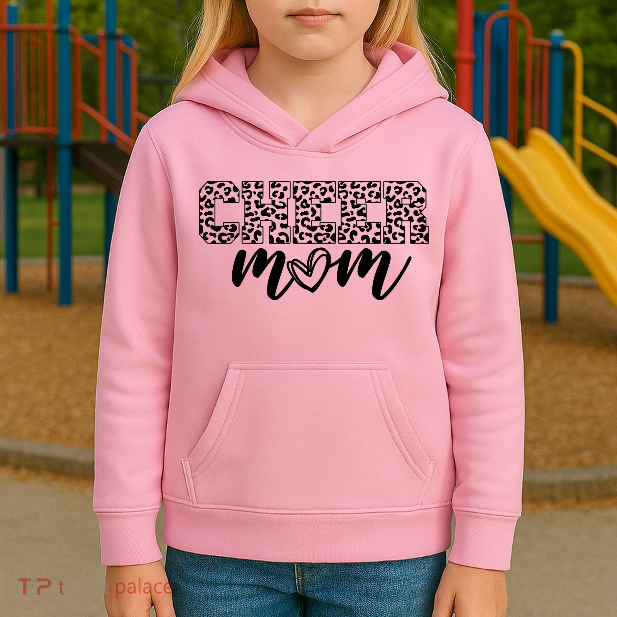 Cheer Mom Cheetah Print Cute Kids Hoodie