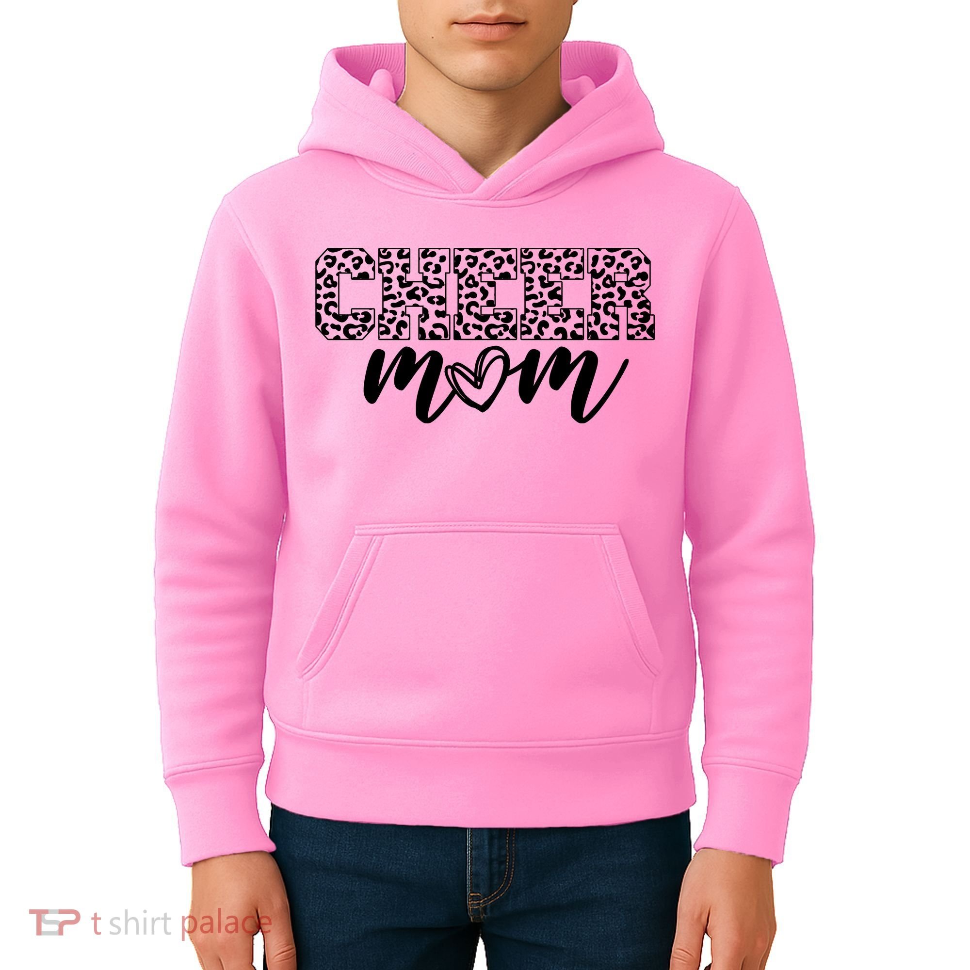Cheer Mom Cheetah Print Cute Kids Hoodie