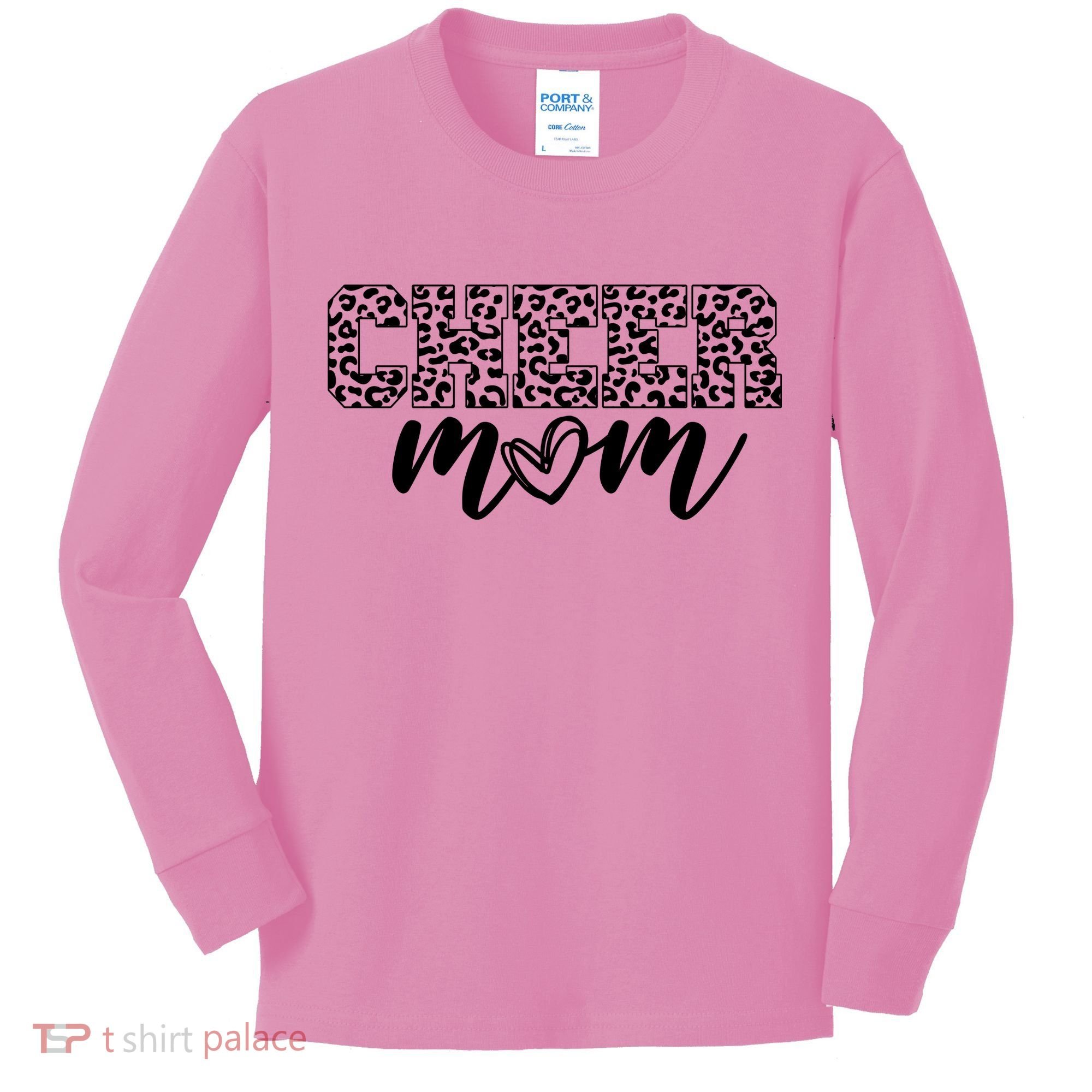 Cheer Mom Cheetah Print Cute Kids Long Sleeve Shirt