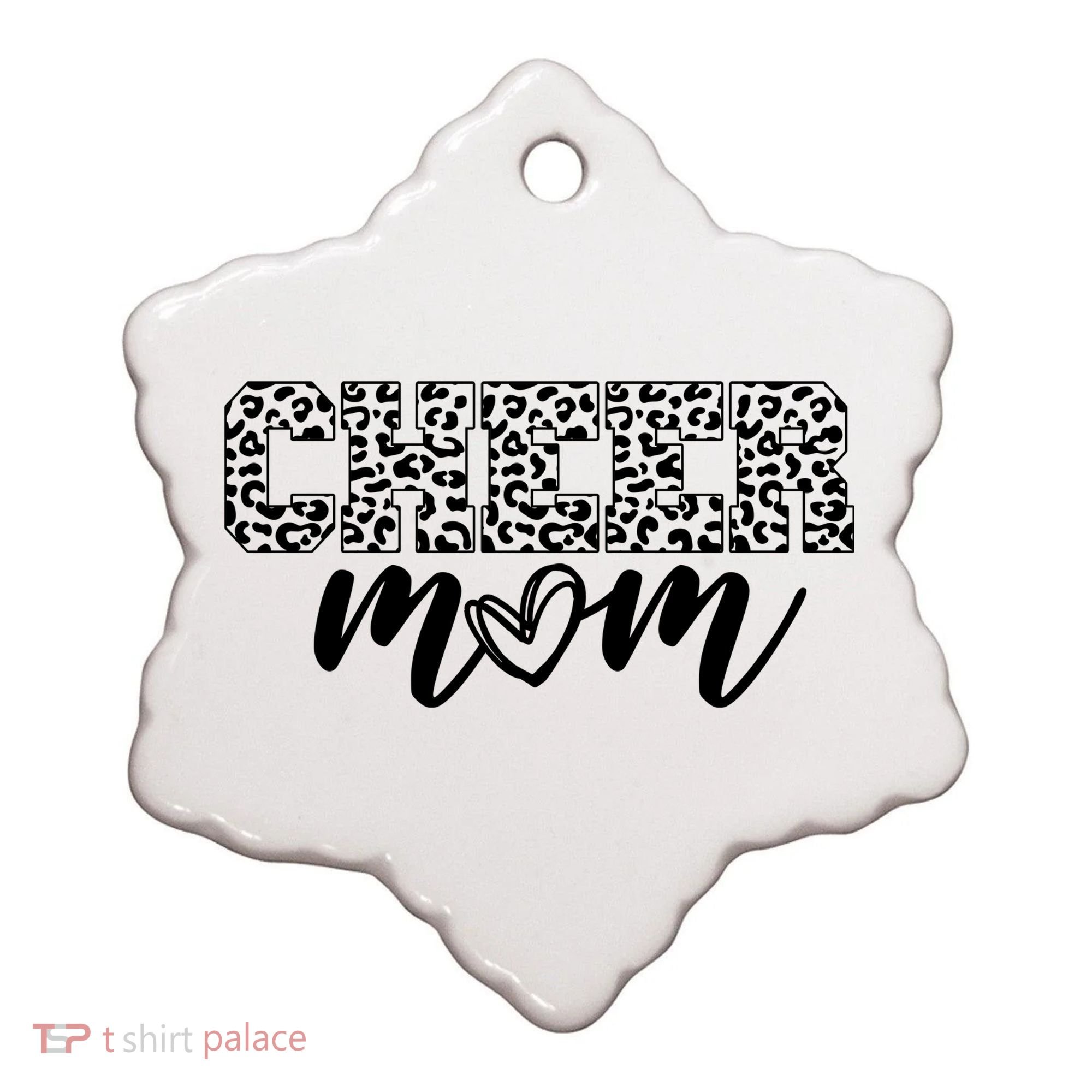 Cheer Mom Cheetah Print Cute Ceramic Ornament
