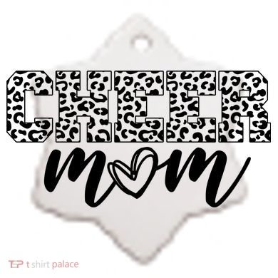 Cheer Mom Cheetah Print Cute Ceramic Ornament
