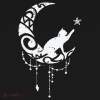 Crescent Moon Cat Star Mystical Celestial Women Girl Women's Hoodie thumb 2