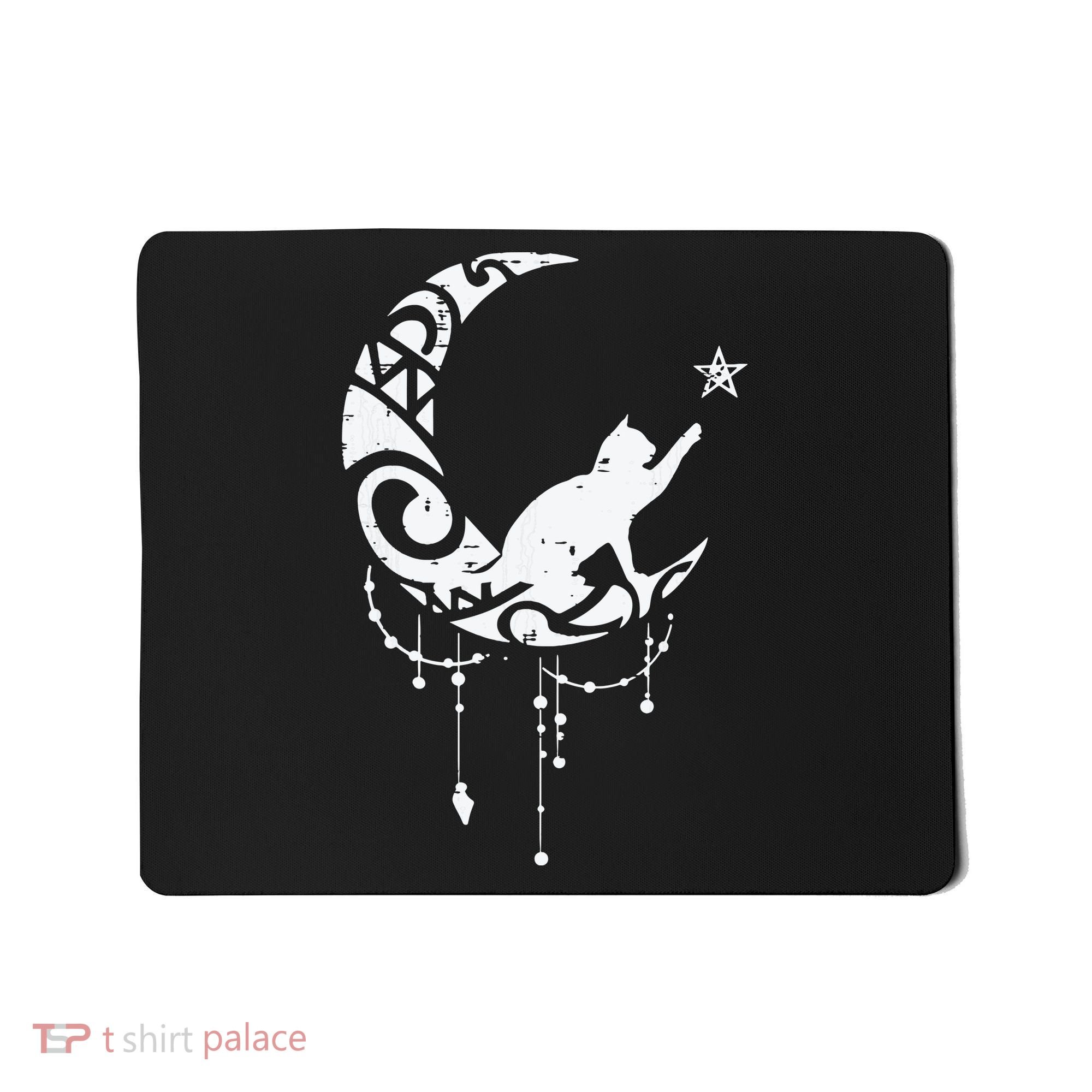 Crescent Moon Cat Star Mystical Celestial Women Girl Mousepad