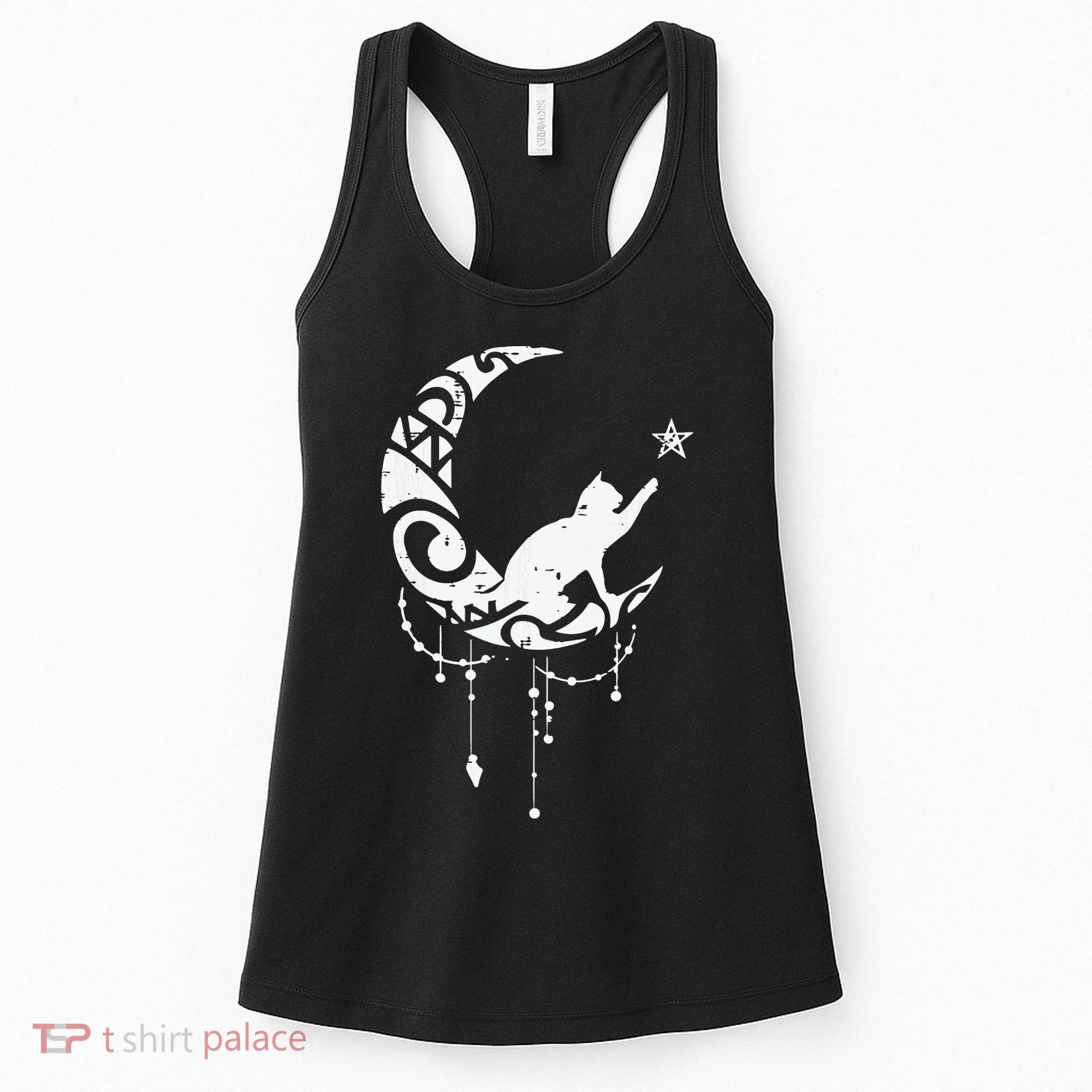 Crescent Moon Cat Star Mystical Celestial Women Girl Women's Tank Top