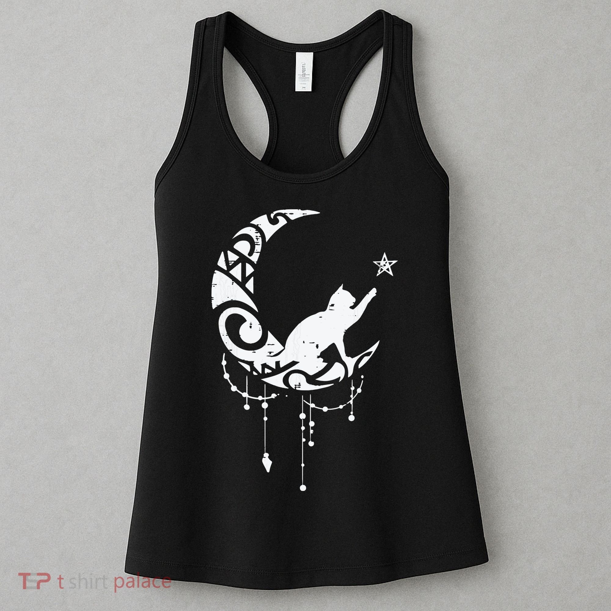 Crescent Moon Cat Star Mystical Celestial Women Girl Women's Tank Top