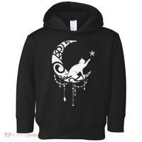 Crescent Moon Cat Star Mystical Celestial Women Girl Toddler Hoodie thumb 0