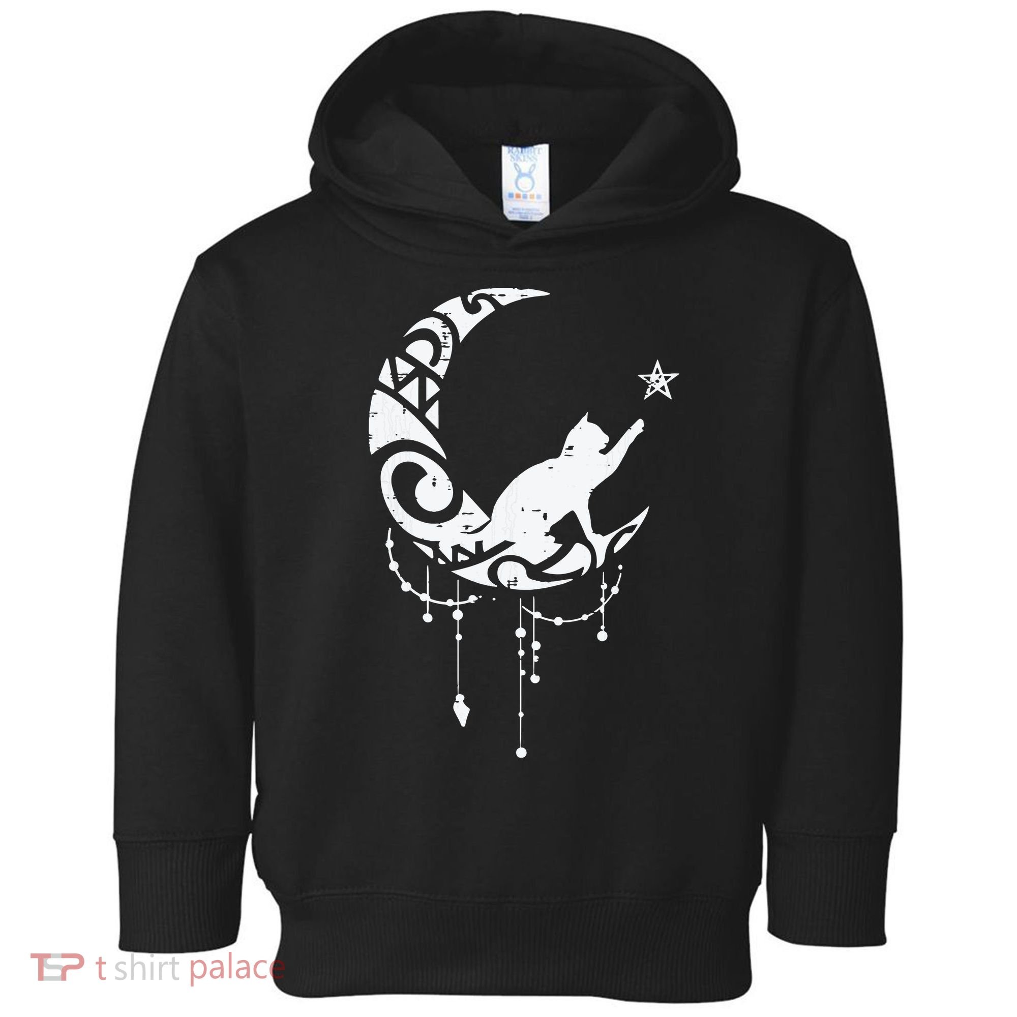 Crescent Moon Cat Star Mystical Celestial Women Girl Toddler Hoodie
