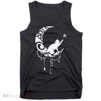 Crescent Moon Cat Star Mystical Celestial Women Girl Tank Top thumb 0