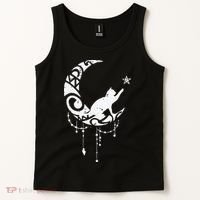 Crescent Moon Cat Star Mystical Celestial Women Girl Tank Top thumb 2