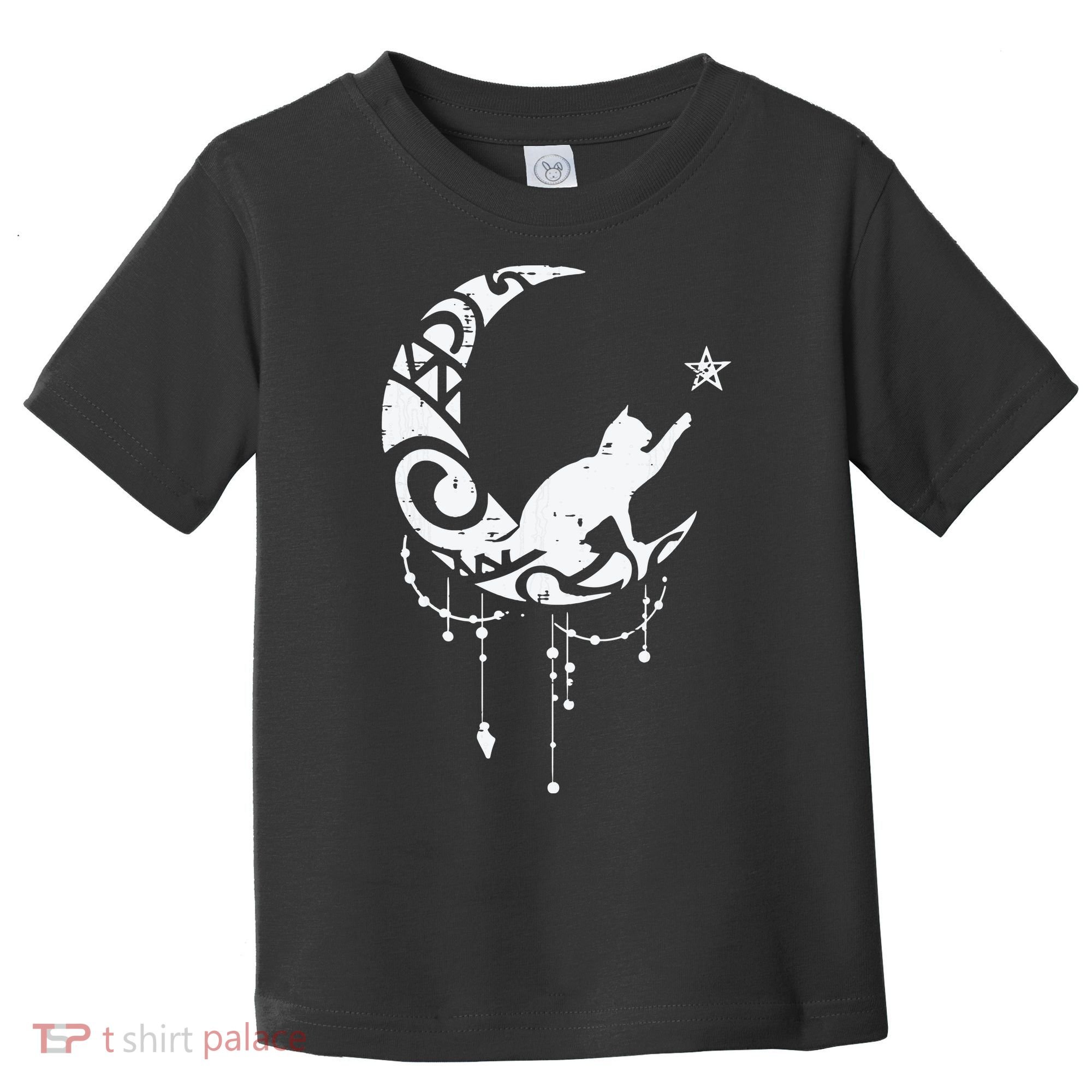 Crescent Moon Cat Star Mystical Celestial Women Girl Toddler T-Shirt
