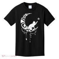 Crescent Moon Cat Star Mystical Celestial Women Girl Kids T-Shirt thumb 0