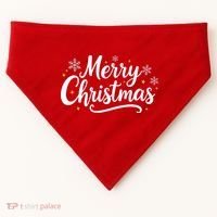 Classical Merry Christmas USA-Made Doggie Bandana thumb 0