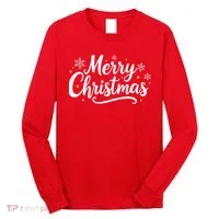 Classical Merry Christmas Long Sleeve Shirt thumb 0