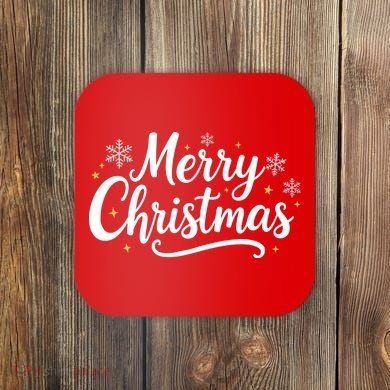 Classical Merry Christmas Coaster