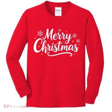 Classical Merry Christmas Kids Long Sleeve Shirt