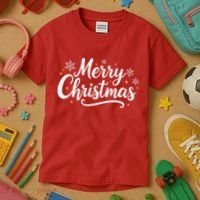 Classical Merry Christmas Kids T-Shirt thumb 3