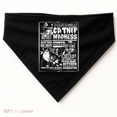 Catnip Madness Cute Kitten Cat Lover Gift For Cat Owners USA-Made Doggie Bandana