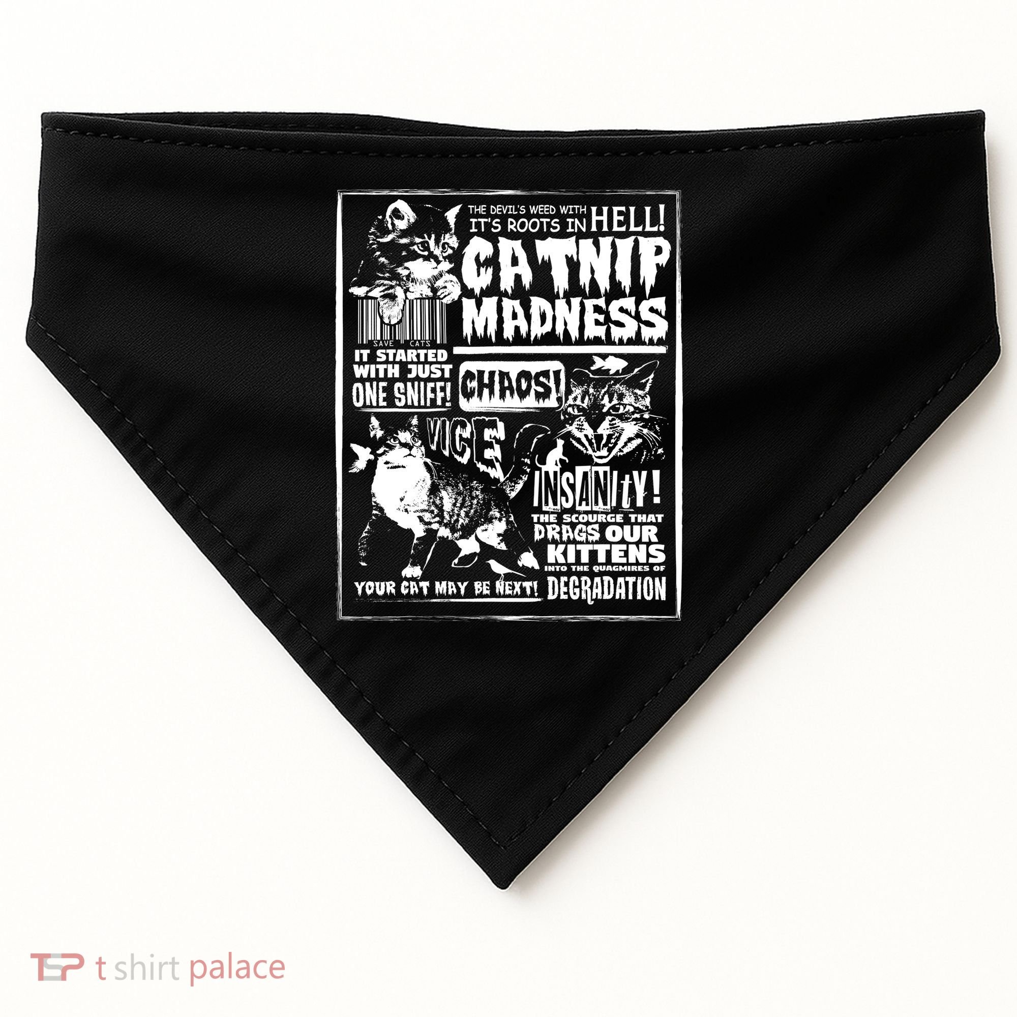 Catnip Madness Cute Kitten Cat Lover Gift For Cat Owners USA-Made Doggie Bandana