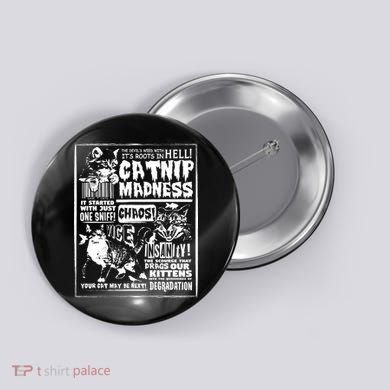 Catnip Madness Cute Kitten Cat Lover Gift For Cat Owners Button