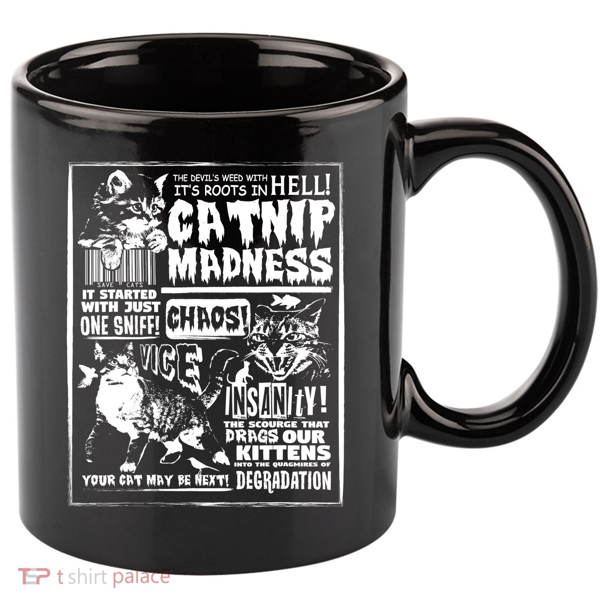 Catnip Madness Cute Kitten Cat Lover Gift For Cat Owners 11oz C Handle Ceramic Mug