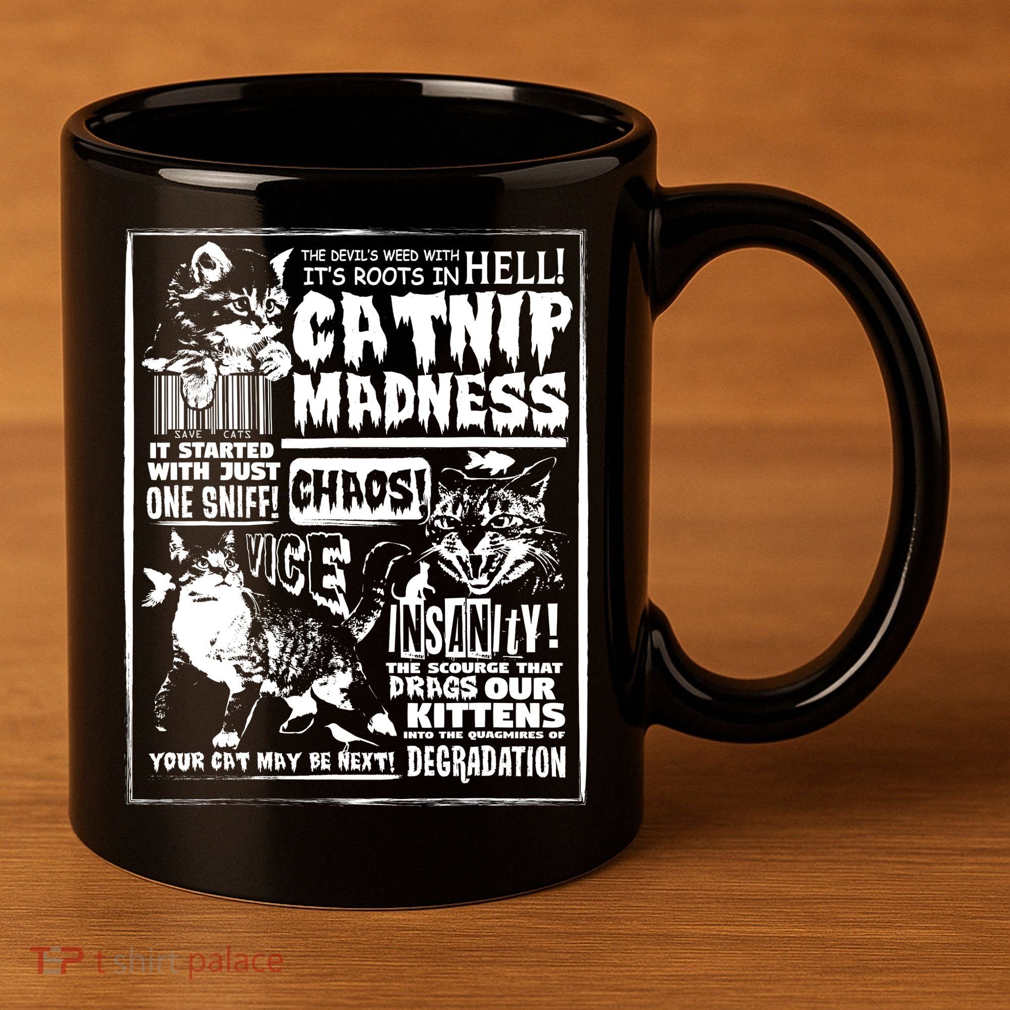Catnip Madness Cute Kitten Cat Lover Gift For Cat Owners 11oz C Handle Ceramic Mug