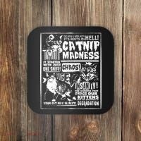 Catnip Madness Cute Kitten Cat Lover Gift For Cat Owners Coaster thumb 0