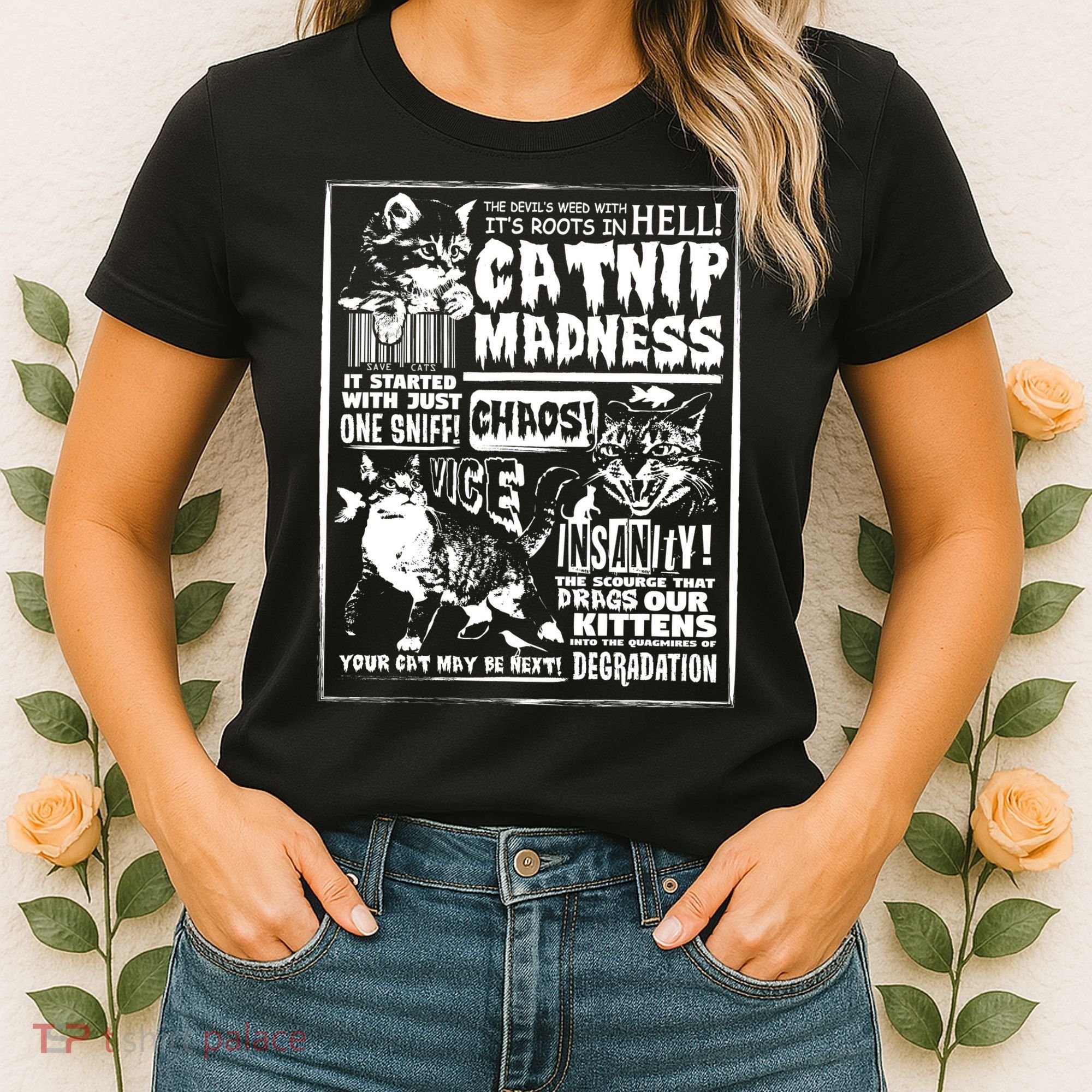 Catnip Madness Cute Kitten Cat Lover Gift For Cat Owners Women's T-Shirt