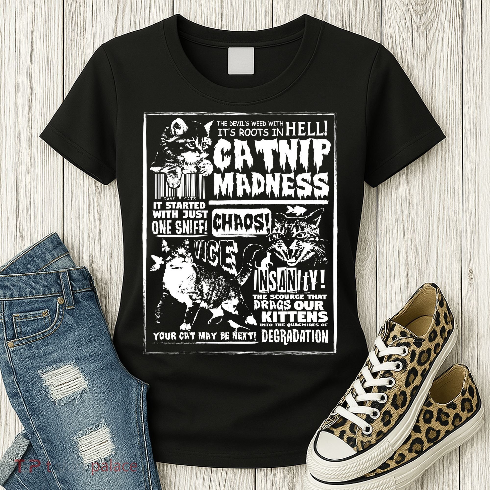 Catnip Madness Cute Kitten Cat Lover Gift For Cat Owners Women's T-Shirt