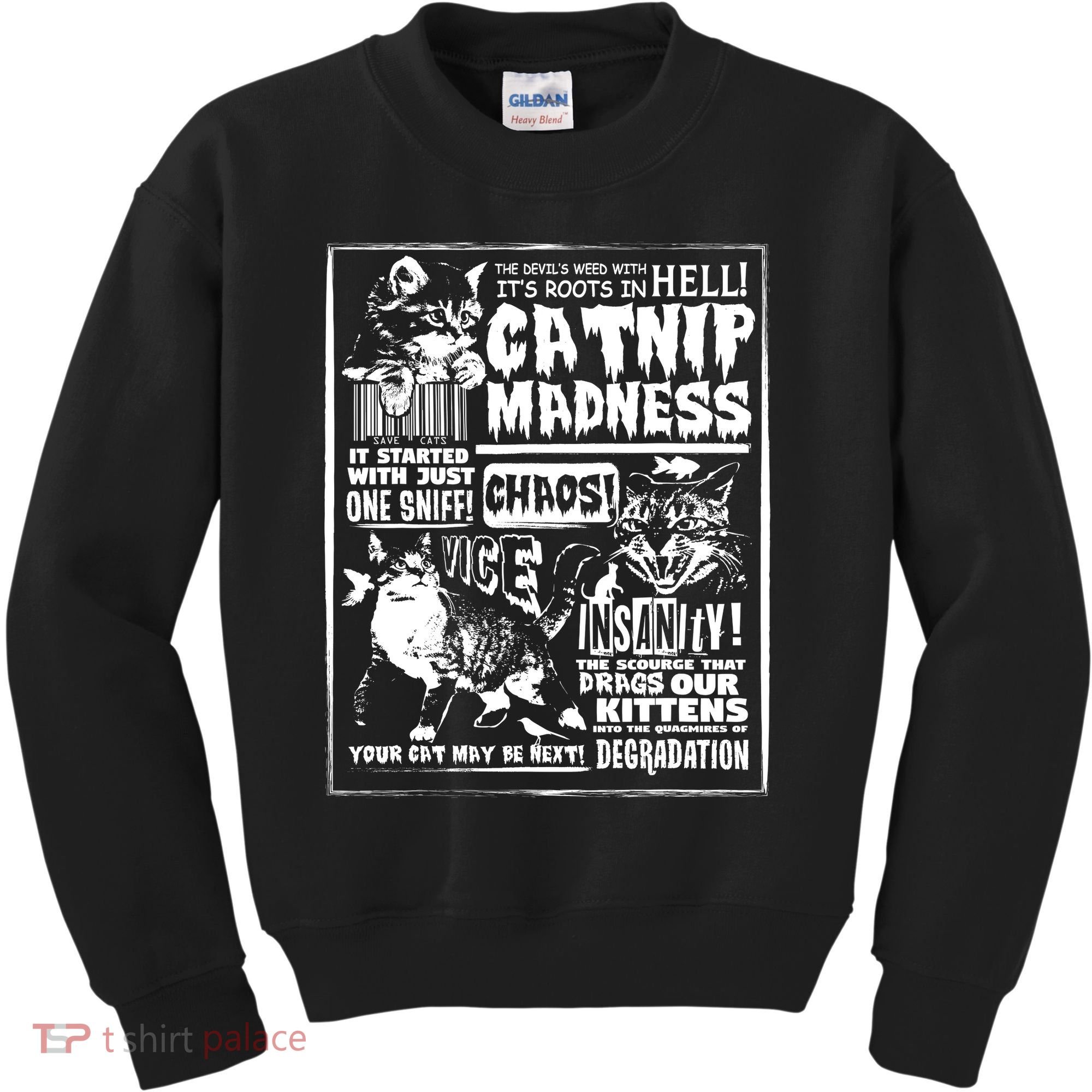Catnip Madness Cute Kitten Cat Lover Gift For Cat Owners Kids Sweatshirt