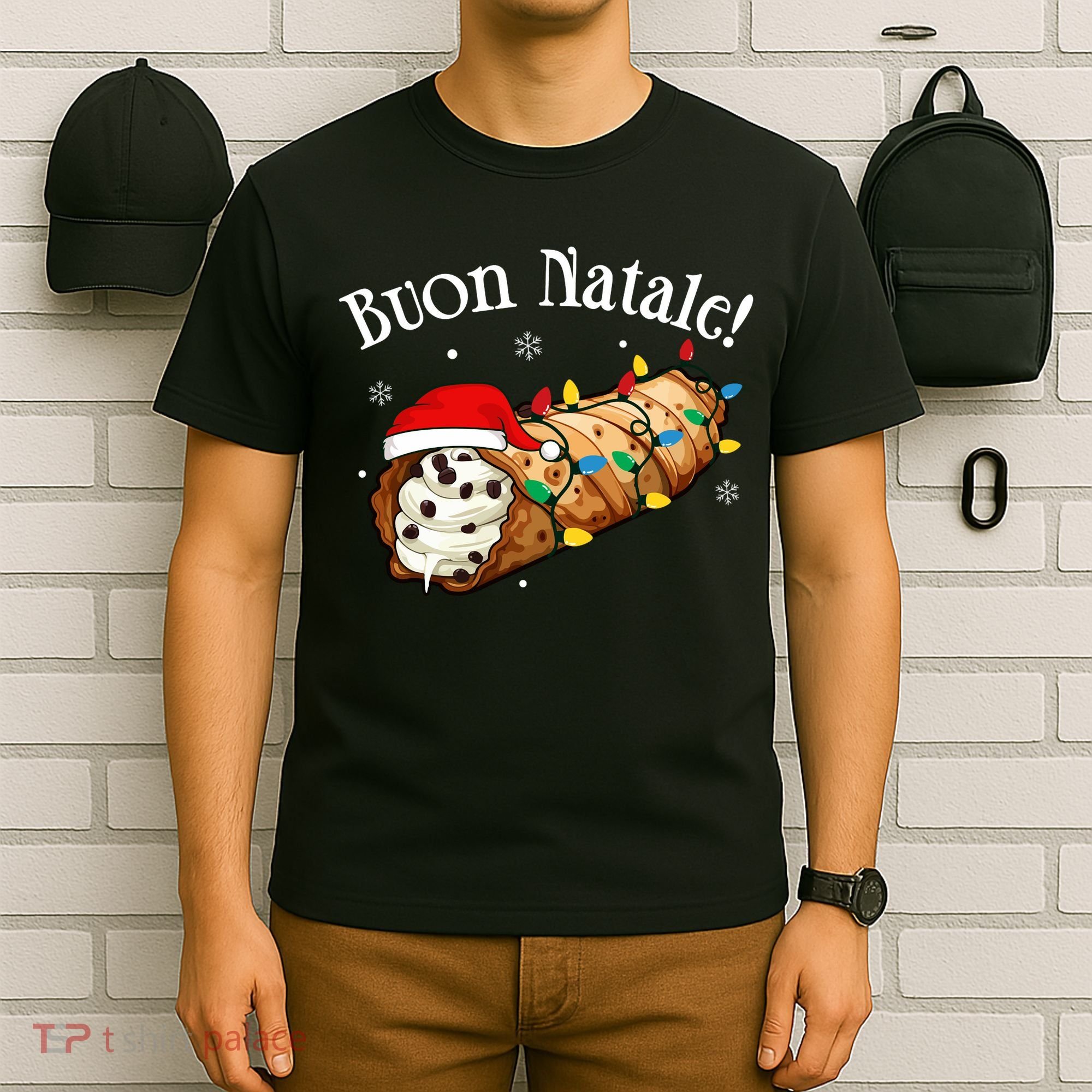 Cannolo Merry Christmas In Italian Buon Natale Long Sleeve T-Shirt