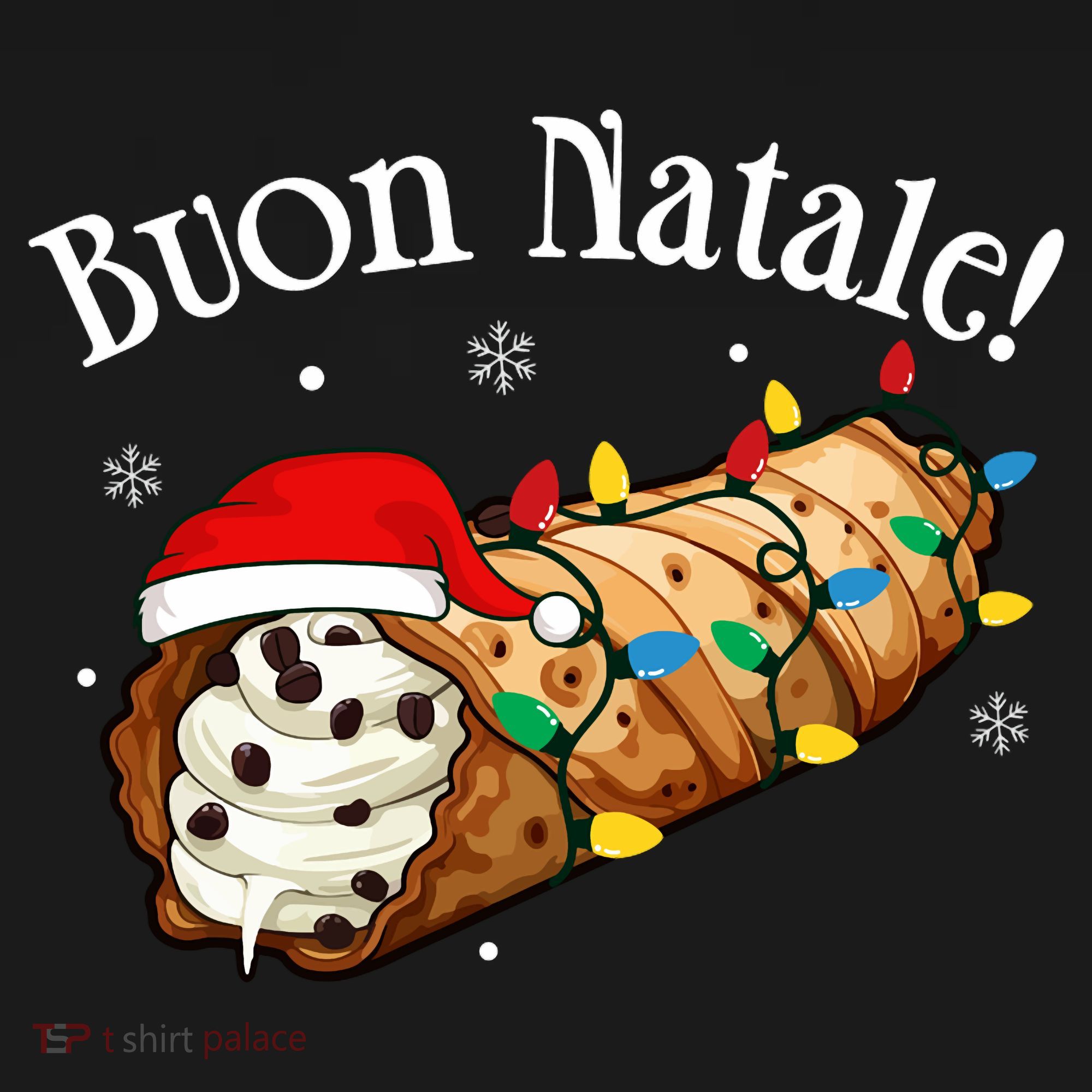 Cannolo Merry Christmas In Italian Buon Natale Long Sleeve T-Shirt