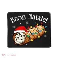 Cannolo Merry Christmas In Italian Buon Natale Long Sleeve Mousepad thumb 0