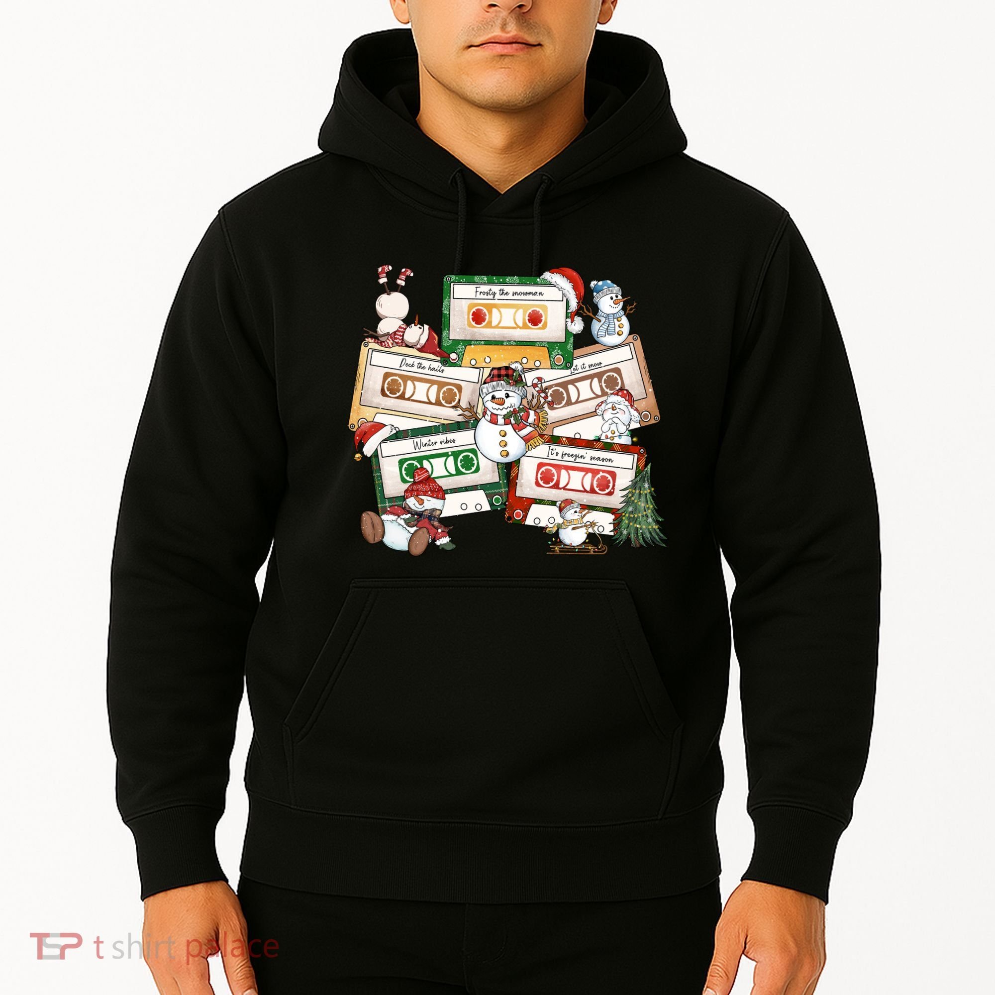 Christmas Music Cassette Tapes Christmas Tree Funny Xmas Gift Hoodie