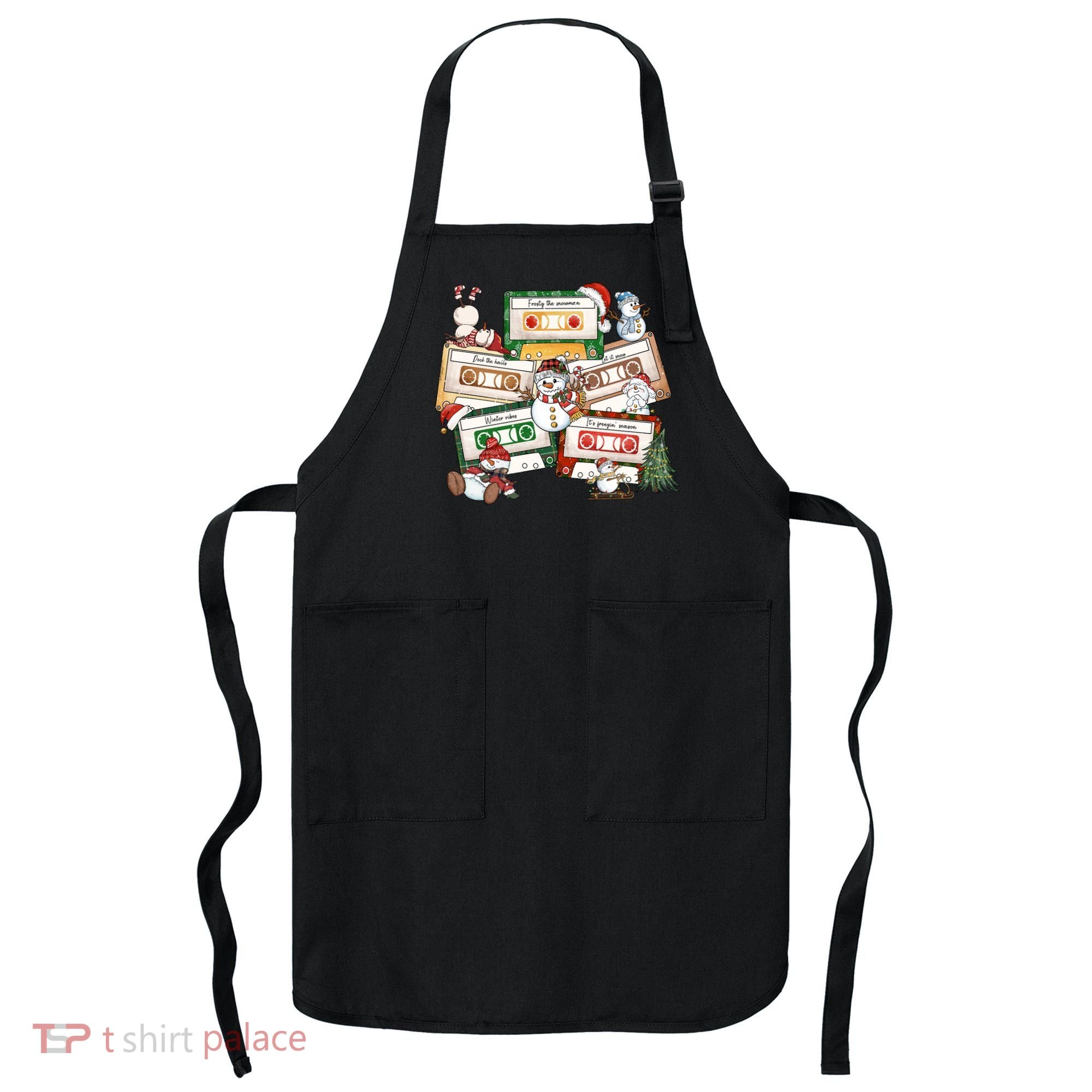 Christmas Music Cassette Tapes Christmas Tree Funny Xmas Gift Apron