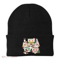 Christmas Music Cassette Tapes Christmas Tree Funny Xmas Gift Beanie thumb 0