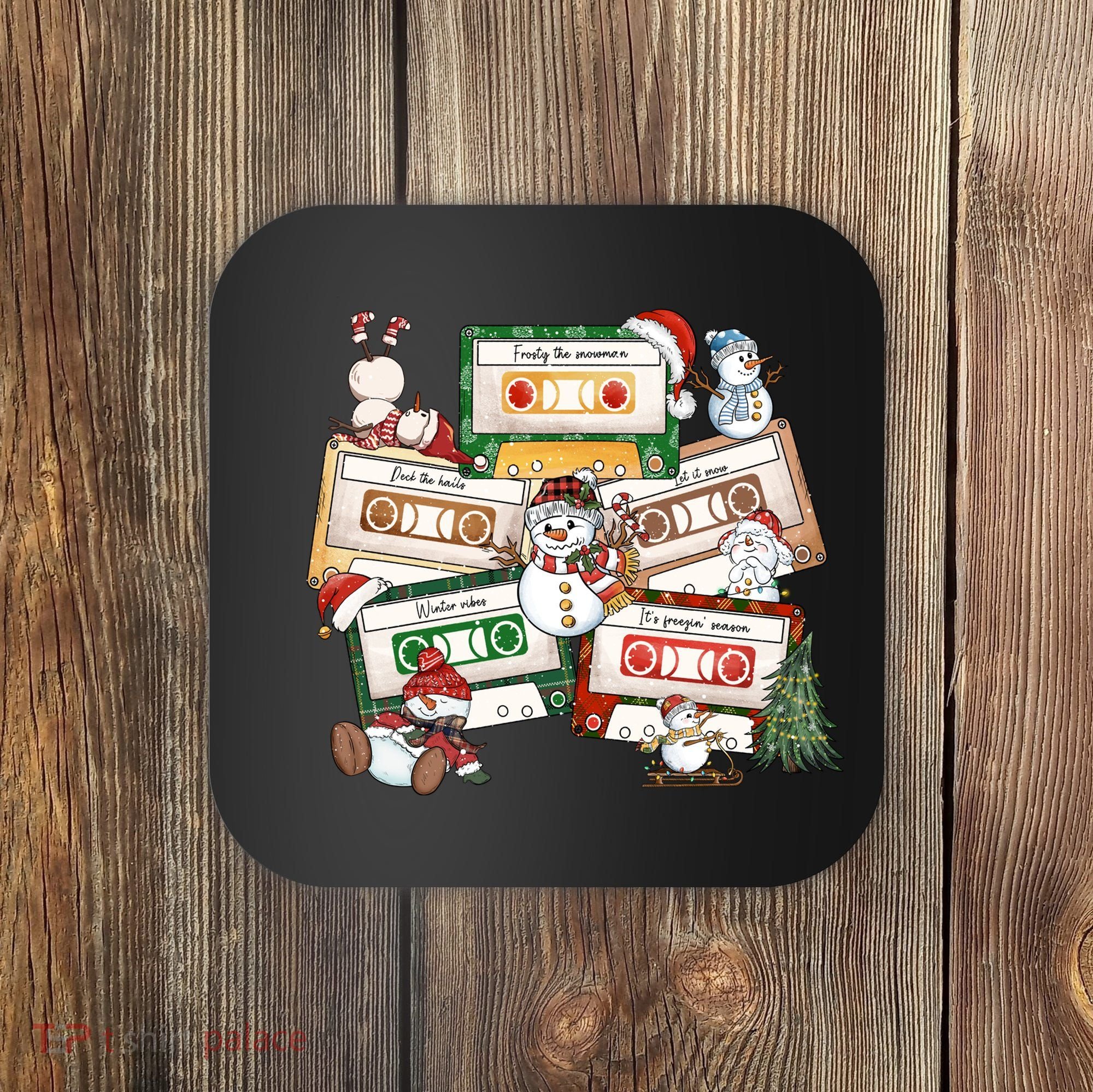 Christmas Music Cassette Tapes Christmas Tree Funny Xmas Gift Coaster