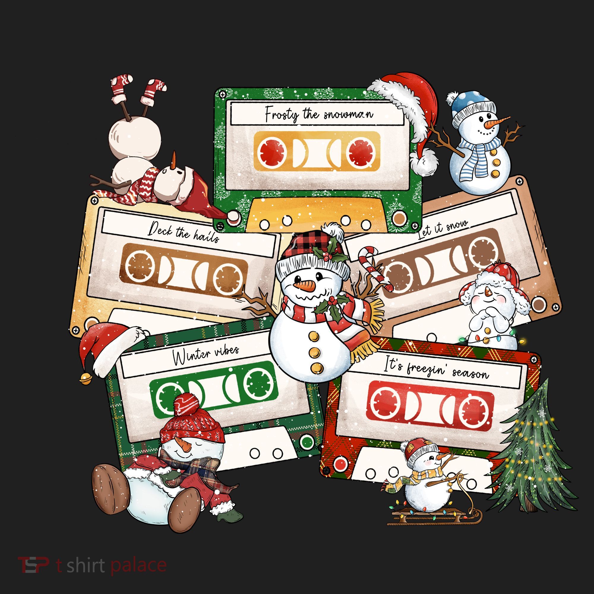 Christmas Music Cassette Tapes Christmas Tree Funny Xmas Gift Hat