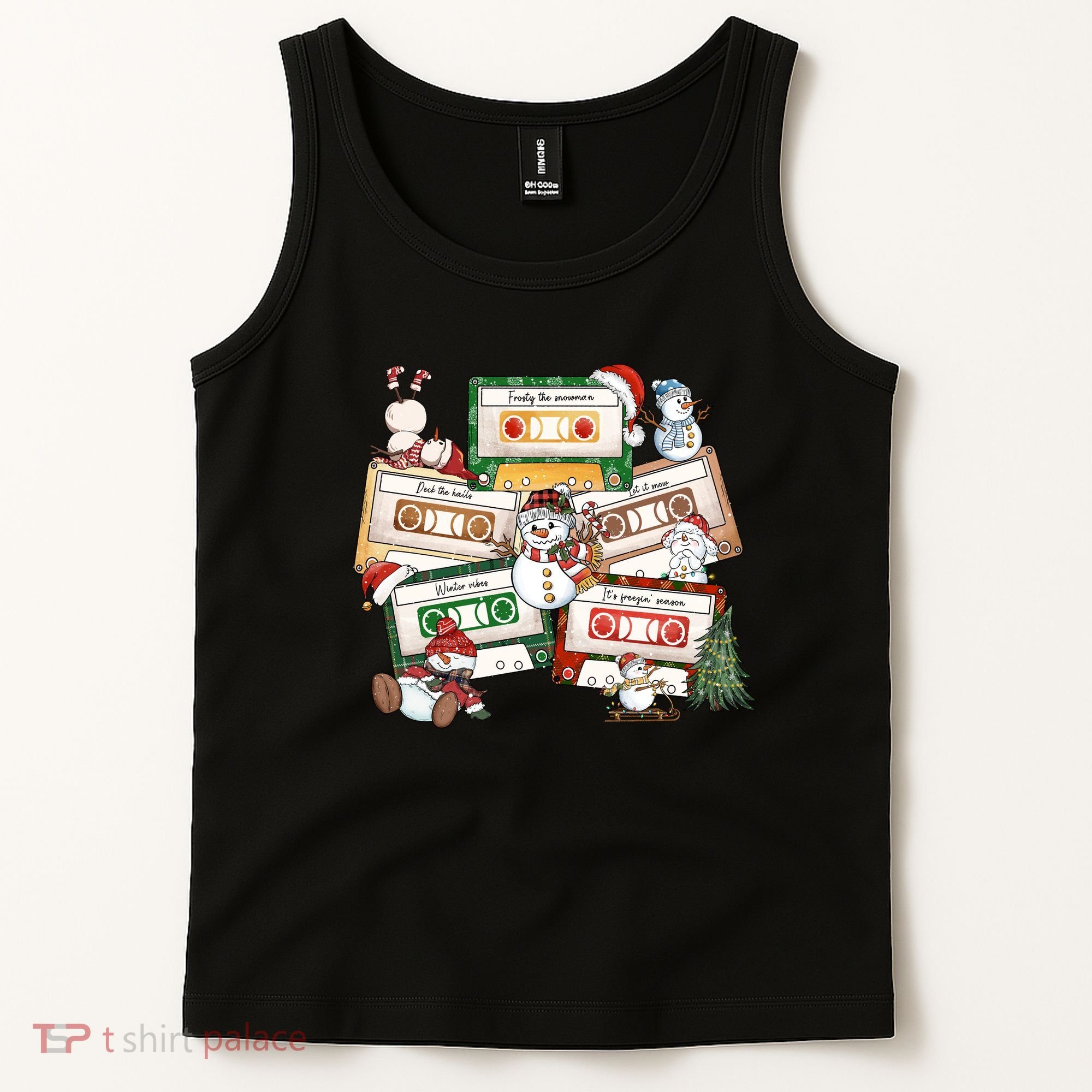 Christmas Music Cassette Tapes Christmas Tree Funny Xmas Gift Tank Top