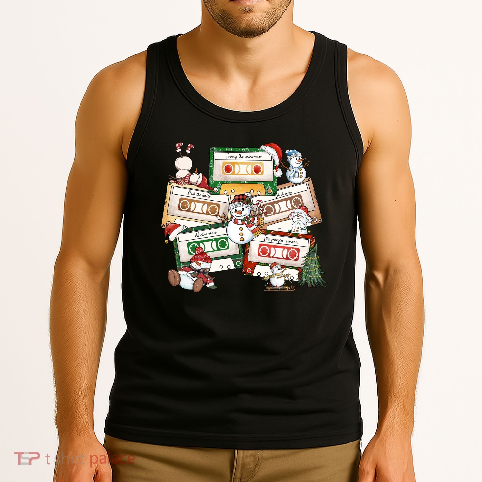 Christmas Music Cassette Tapes Christmas Tree Funny Xmas Gift Tank Top
