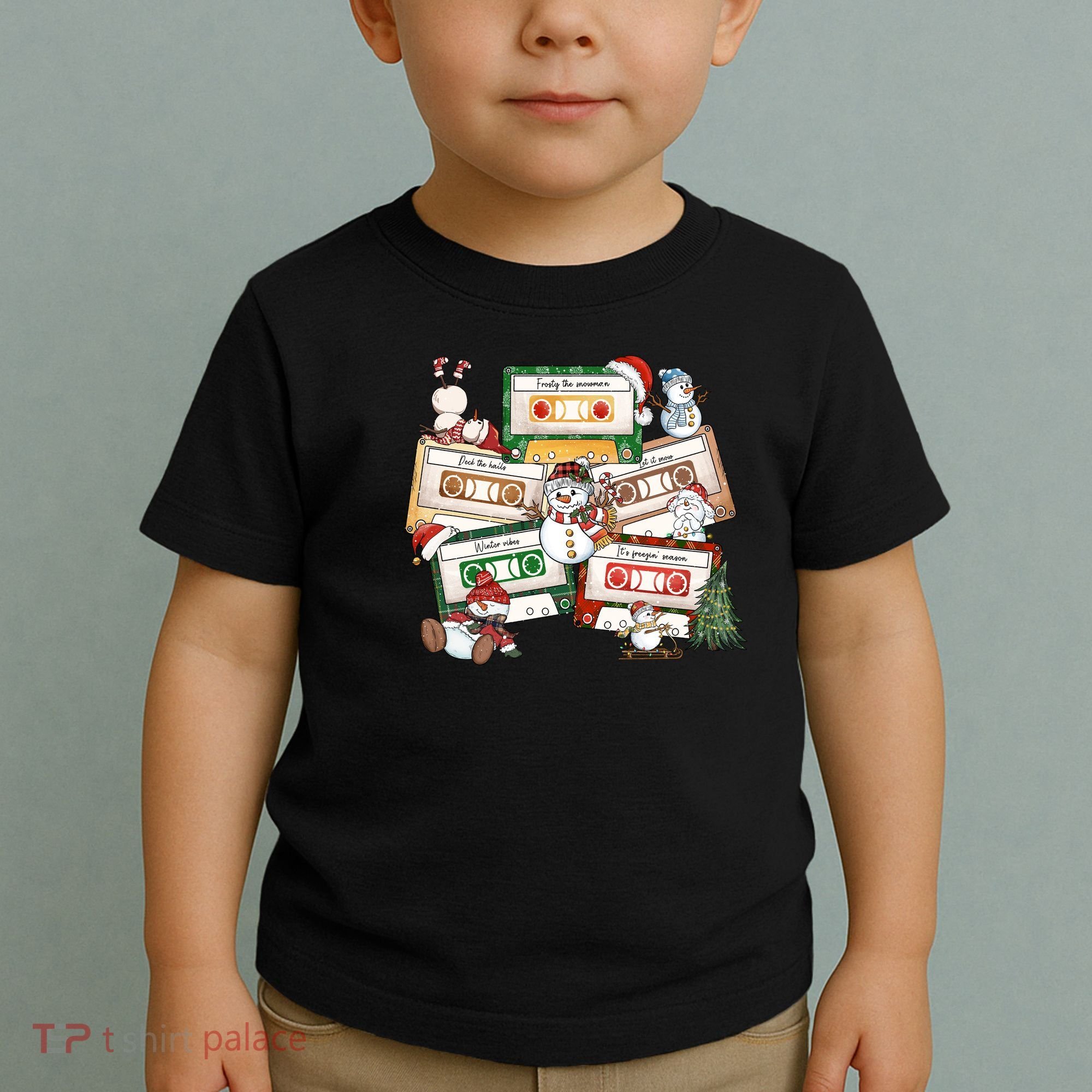 Christmas Music Cassette Tapes Christmas Tree Funny Xmas Gift Toddler T-Shirt