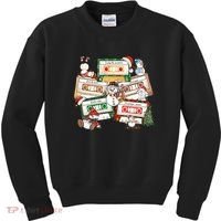 Christmas Music Cassette Tapes Christmas Tree Funny Xmas Gift Kids Sweatshirt thumb 0