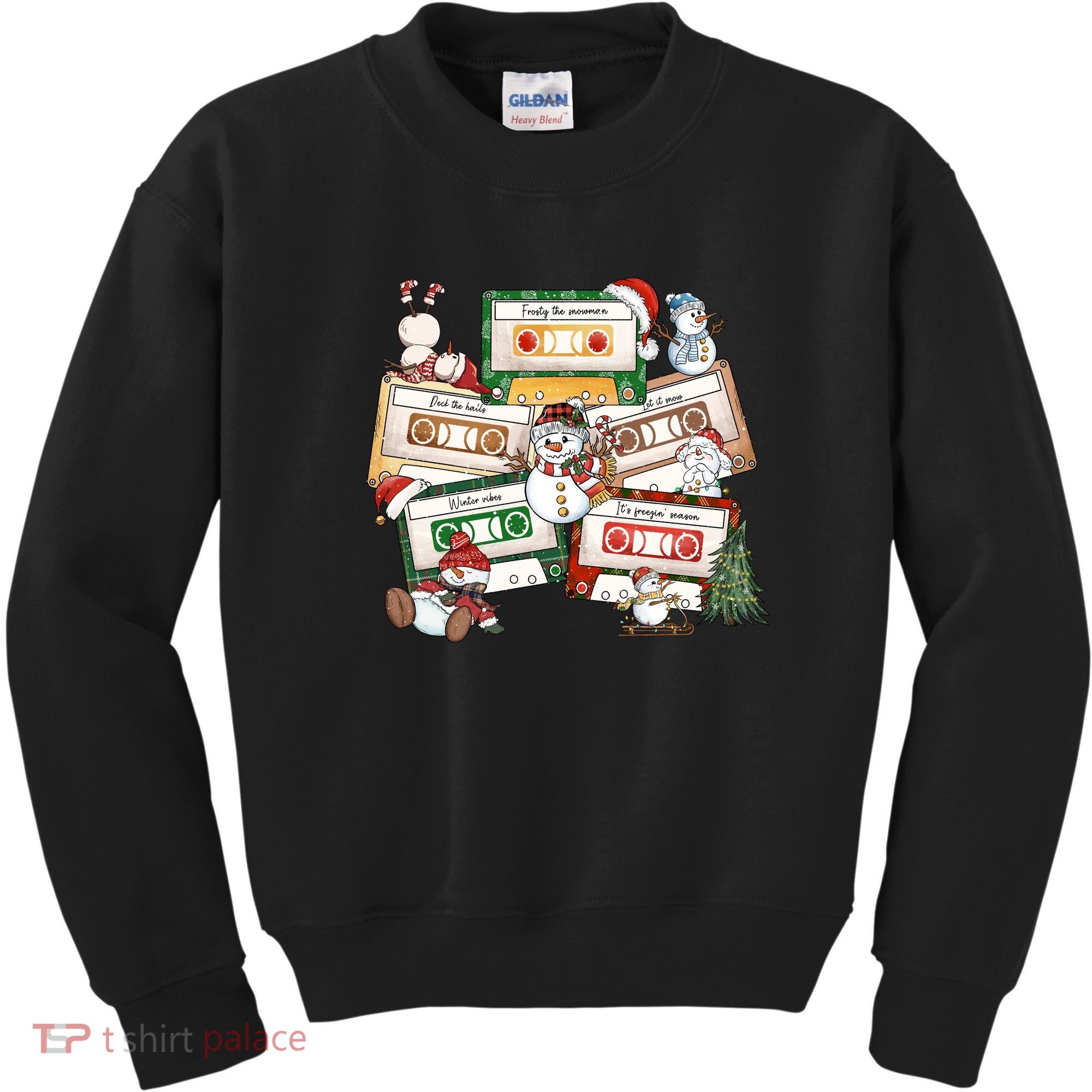 Christmas Music Cassette Tapes Christmas Tree Funny Xmas Gift Kids Sweatshirt