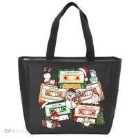 Christmas Music Cassette Tapes Christmas Tree Funny Xmas Gift Tote Bag thumb 0