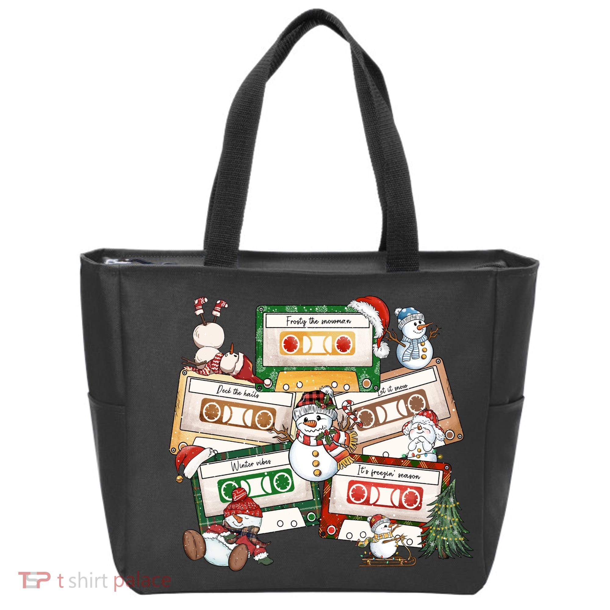 Christmas Music Cassette Tapes Christmas Tree Funny Xmas Gift Tote Bag