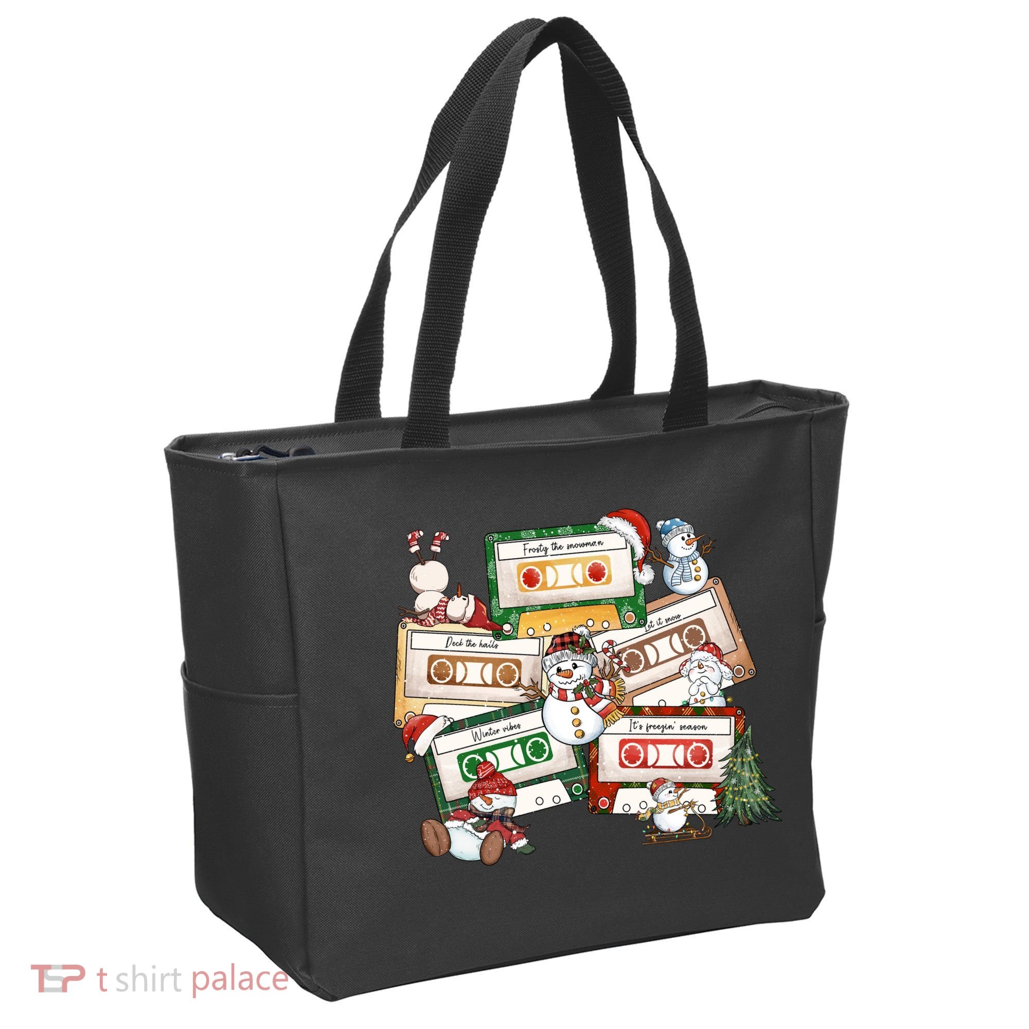 Christmas Music Cassette Tapes Christmas Tree Funny Xmas Gift Tote Bag