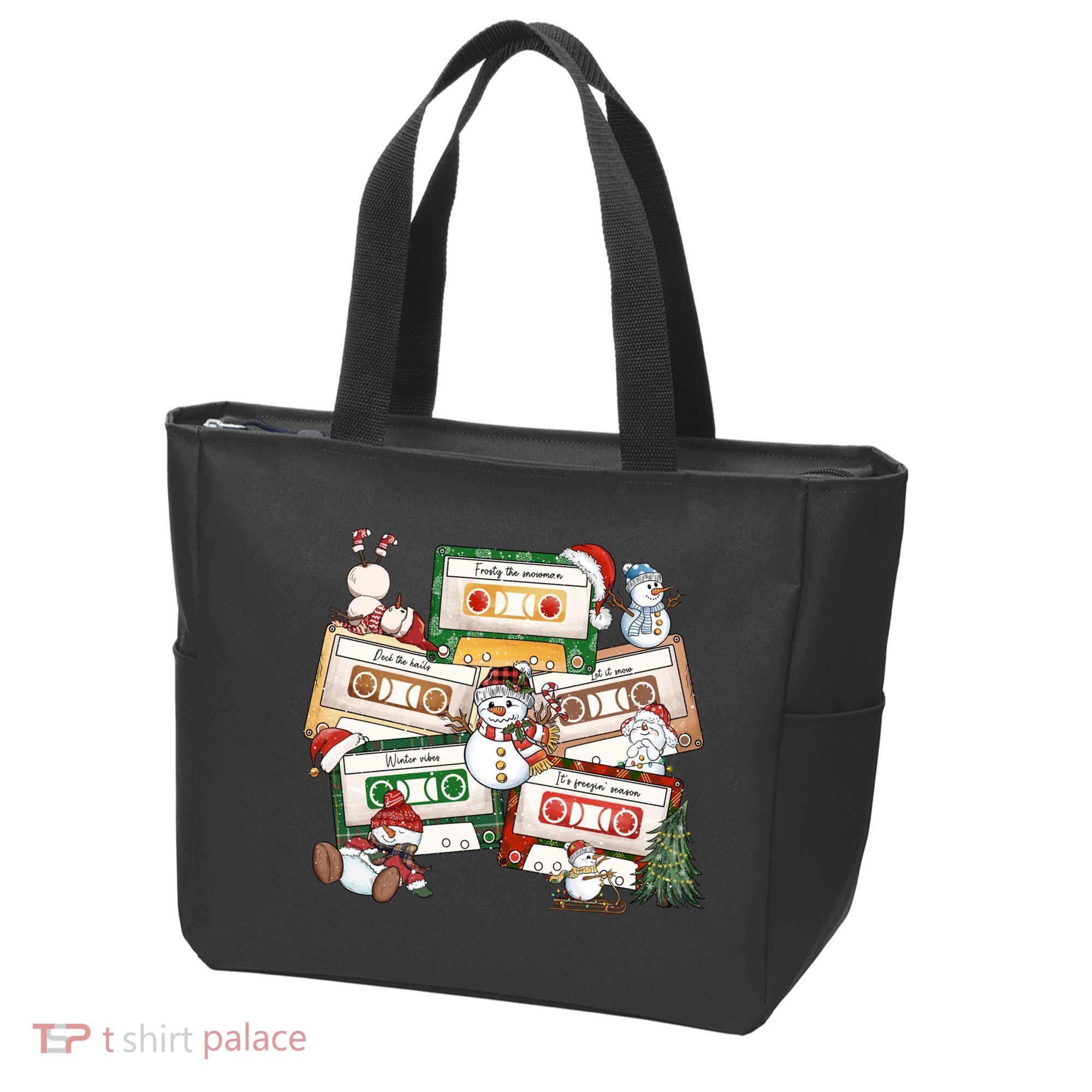 Christmas Music Cassette Tapes Christmas Tree Funny Xmas Gift Tote Bag