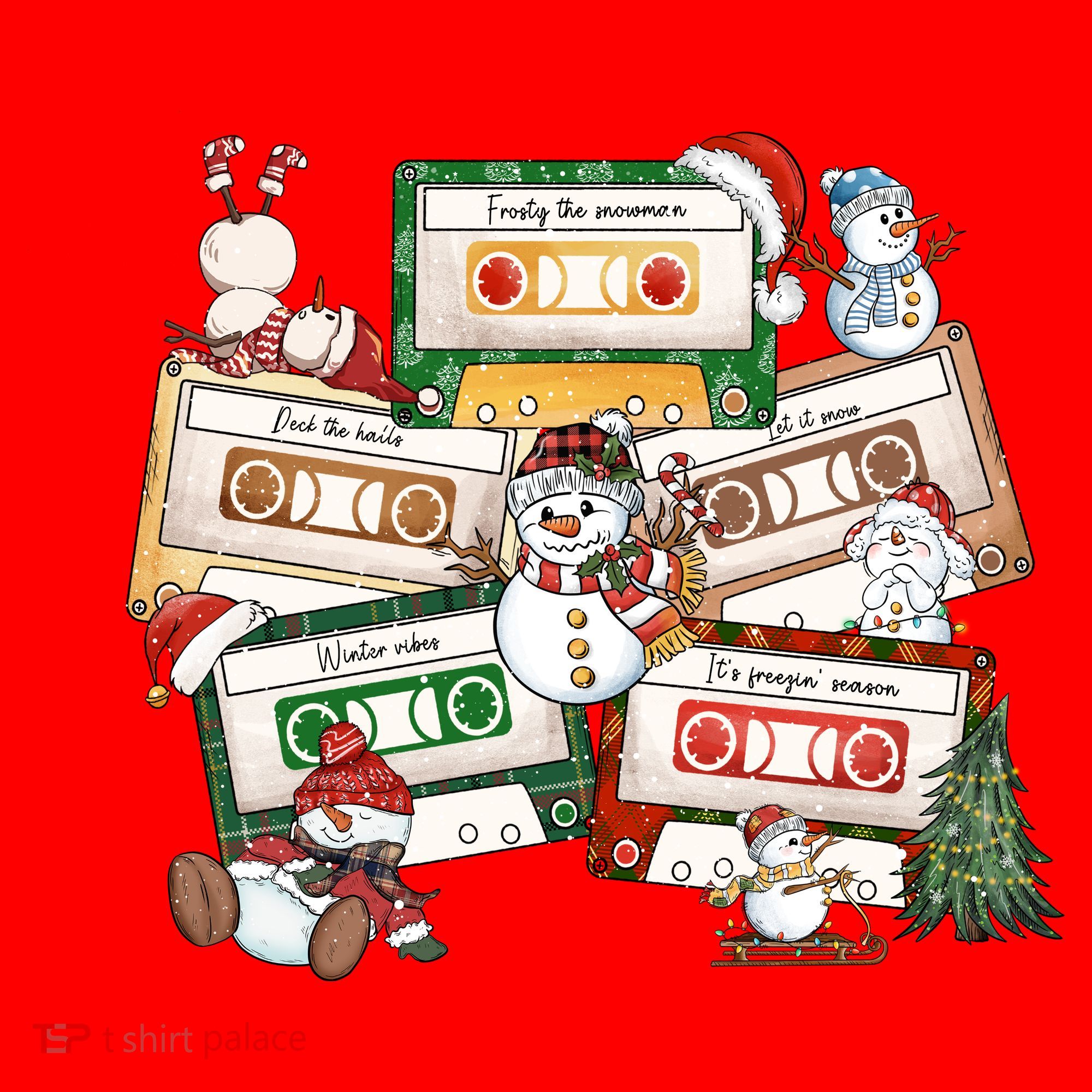 Christmas Music Cassette Tapes Christmas Tree Funny Xmas Gift Santa Hat