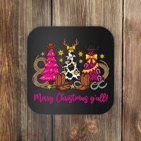 Cowgirl Merry Christmas Y'all Coaster thumb 0